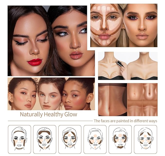 3Pcs Cream Contour Stick, with Highlighter Stick Bronze