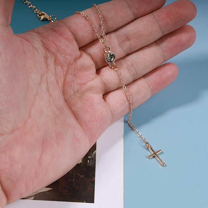 Boho Cross Y Necklace Gold Chain