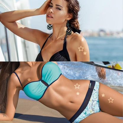 Tanning Stickers | 500 Pack | Spray Tan | Tanning Bed | Outdoors | Body Decals (Star)