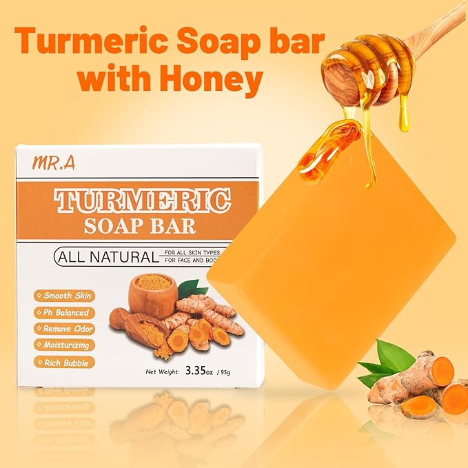 MR.A 3Packs Turmeric Soap Bar, Organic