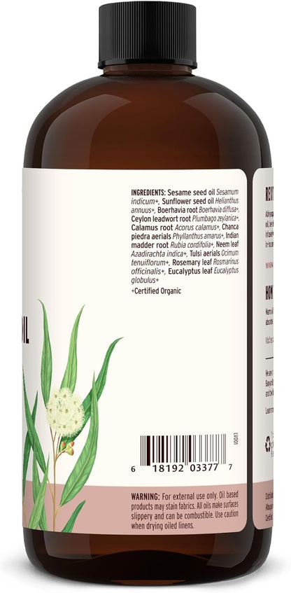 Banyan Botanicals Kapha Massage Oil – Organic Massage Oil with Chitrak and Tulsi – Warming Ayurvedic Oil to Revitalize The Tissues and Awaken The Mind – 24 oz. – Non-GMO Sustainably Sourced Vegan