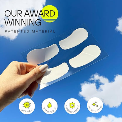 Reusable Under Eye Sunblock Patches, 100% Silicone Sunscreen Under Eye Patches for UV Protection, Face Stickers with UPF 50, 1 Pack/4 Pairs, White (Golf, Surf, Swim, Ski & Snow, Outdoors)