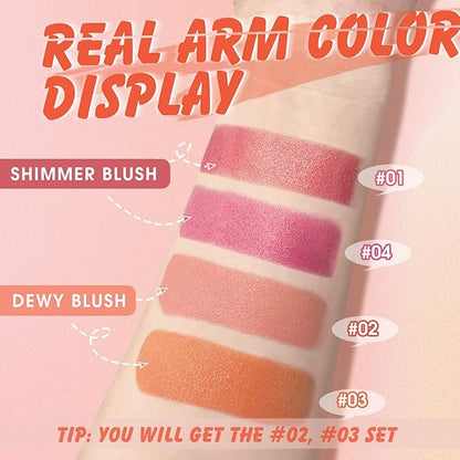 2 Pcs Cream Blush Stick Makeup Kit, Natural