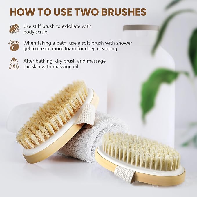 Popchose dry brushing body brush,