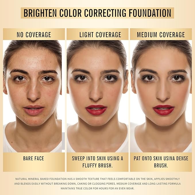 KIMUSE Lighting Glow Baked Foundation, Brighten Color, Color Natural Finish