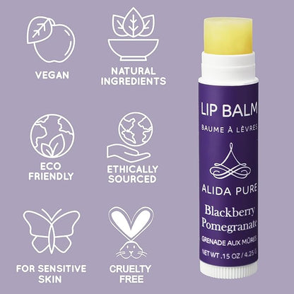 Blackberry Pomegranate Lip Balm Collection, Vegan Lips,