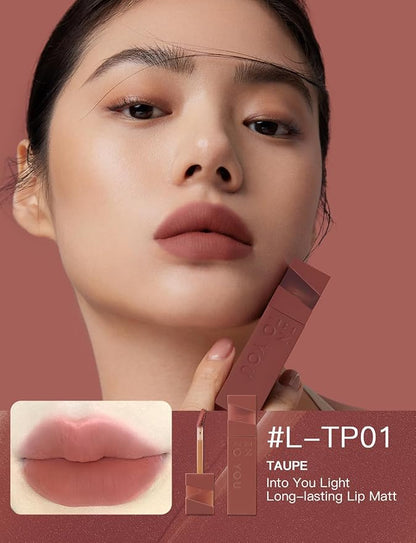 INTO YOU Matte Lipstick Velvet Lip Stain Lip Mud Long Lasting Waterproof Lipstick Lip Gloss Makeup Moisturizing Lipstick for Women (L-Tp01)