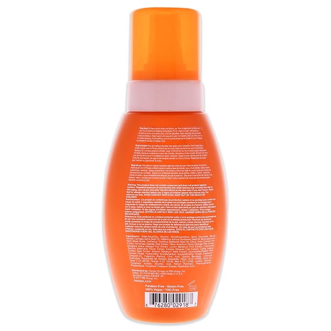 Hempz Yuzu and Starfruit Instant Sunless Bronzing Mousse for Fair Unisex Bronzer 8.5 oz