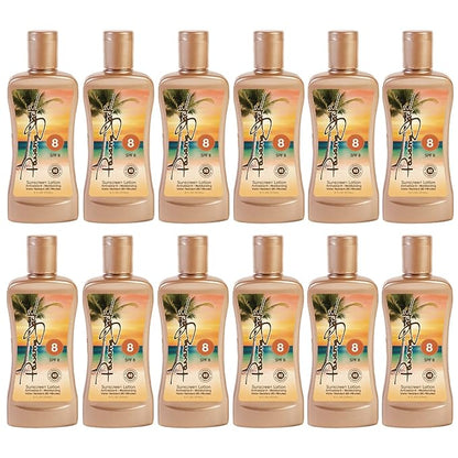 Panama Jack Sunscreen Tanning Lotion - SPF 8, PABA, Paraben, Gluten & Cruelty Free, Antioxidant Moisturizing Formula, 6 FL OZ (Pack of 6)