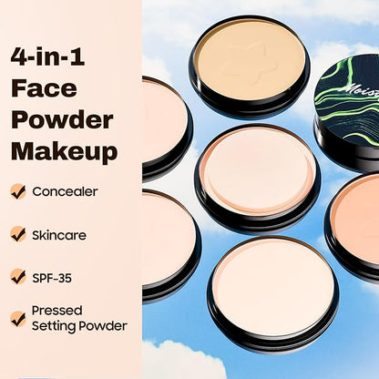 Face Setting Powder Makeup - Waterproof Long-Lasting Pressed