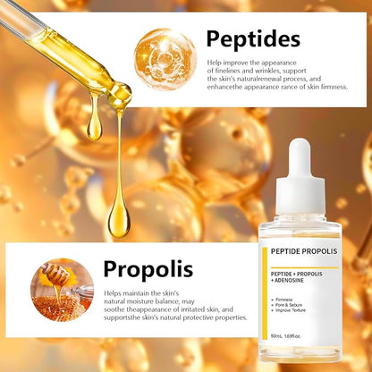 Hydration & Wrinkle Renewal Serum, Peptide Propolis Complex, Moisturizer Serum,Anti Aging Facial Serum for All Skin Types,50ML (AB)