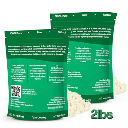 White Beeswax Pellets 2lb (1lb in Naturals
