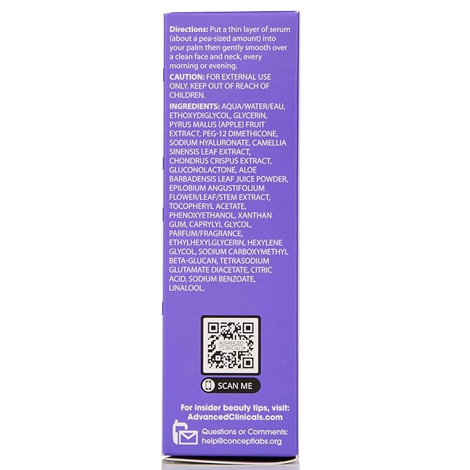 Advanced Clinicals Hyaluronic Acid Serum For Face | Moisturizing Facial Skin Care Products | Hydrating Serum For Face Helps Improve Look Of Wrinkles, Fine Lines, & Uneven Dry Skin Texture, 2-Pack