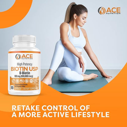 High Potency Biotin USP (D-Biotin) 100mg (100,000mcg) (3)