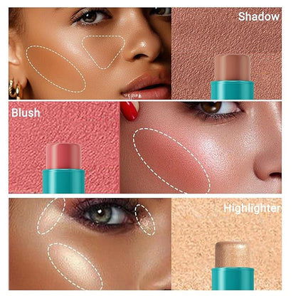 3pcs Face Contour Stick, Highlighter Stick Blush Stick Teen Girls