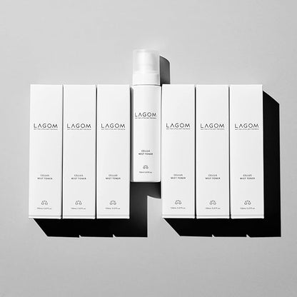 LAGOM Cellus Mist Toner Natural Moisturizing Spray with Green Tea Sugar Cane pH Balance 5.5 Subacid Alcohol-Free Zero-Irritation Fragrance-Free Herbal Facial Serum Sensitive Skin 4.05 Fl Oz