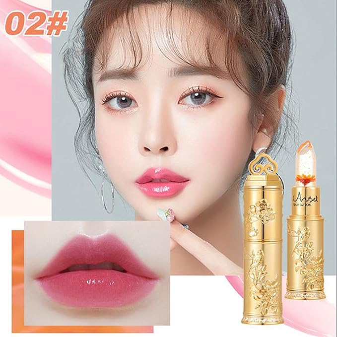 Flower Jelly Lipstick Set Temperature Change Moisturizer Long Change