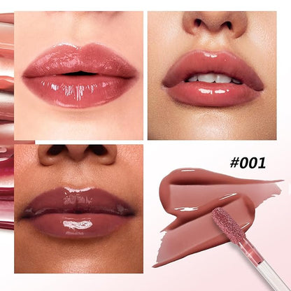 Plumping Lip Gloss,Lip Oil,Highly-Pigmented Lip Gloss,Non-Sticky Lip Stain,Long-Lasting,Moisturing Plumping