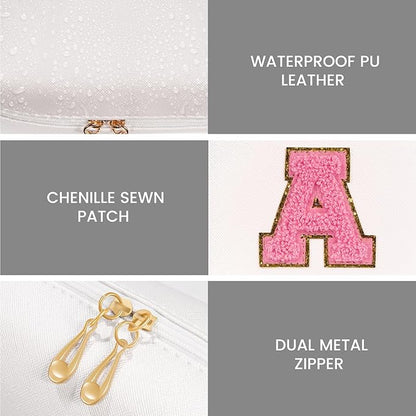Preppy makeup bag, cute initial