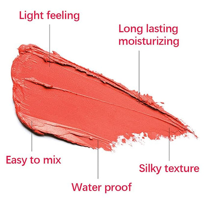 Cream Red Blush Stick,Multi-Use Makeup Milk Blush Stick,Long
