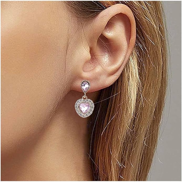 Vintage Emerald Heart Earrings Emerald Cz Teardrop Earrings