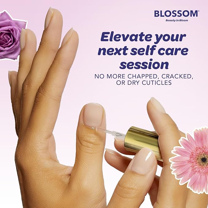 Blossom Hydrating, Moisturizing Scented Cuticle Oil, Scented Color Change Lip Balm, Roll on Lip Gloss, Infused with Real Flowers, 0.7 fl. oz/15mL, 3 Pack Gift Set, Rose/Pink/Strawberry