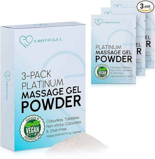 3 x Premium Massage Gel Powder | 5g Travel Sachet Makes 500ml/ 16.9 fl oz | Made in Japan Paraben & Glycerine Free
