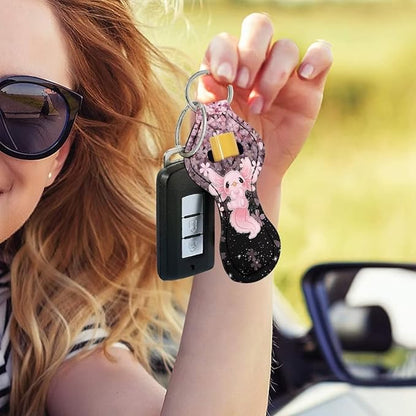Chapstick Holder Keychain for Lipstick Lip Girls