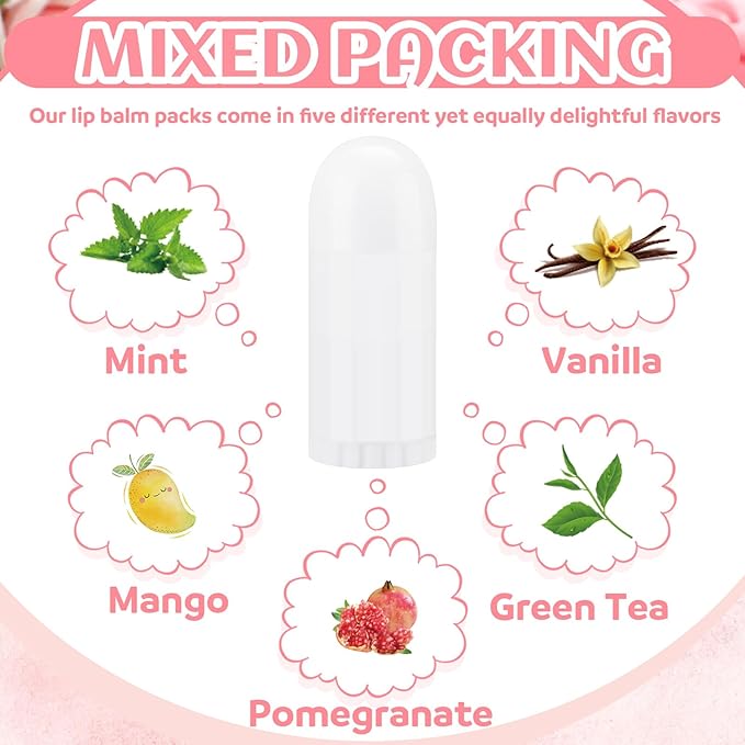 50 Pack Unlabeled Lip Balm Bulk Moisturizing
