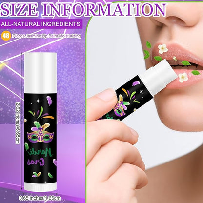48 Pcs Mardi Gras Lip Balm Gift
