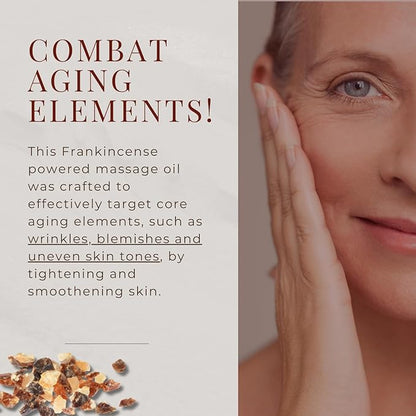 Frankincense Massage Oil 8 Fl Oz - Knees, Elbows, HIPS, Hands, Shoulders and Legs - 100% Pure Frankincense Oil Relaxes Soreness and Stiffness