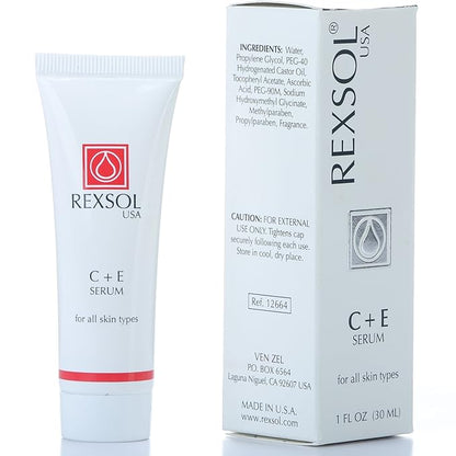 REXSOL CE Serum | Contains Vitamin C & Vitamin E | Helps minimize the appearance of first signs of aging | Enhances skin's youthful appearance (30 ml/ 1 fl oz)