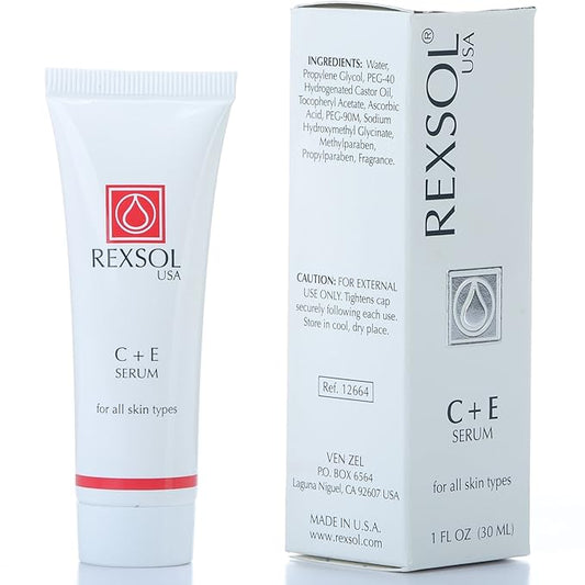 REXSOL CE Serum | Contains Vitamin C & Vitamin E | Helps minimize the appearance of first signs of aging | Enhances skin's youthful appearance (30 ml/ 1 fl oz)