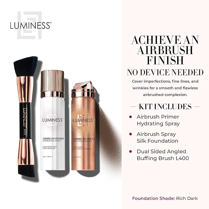 LUMINESS Airbrush Spray Silk Foundation Starter Kit - & Moisturizes