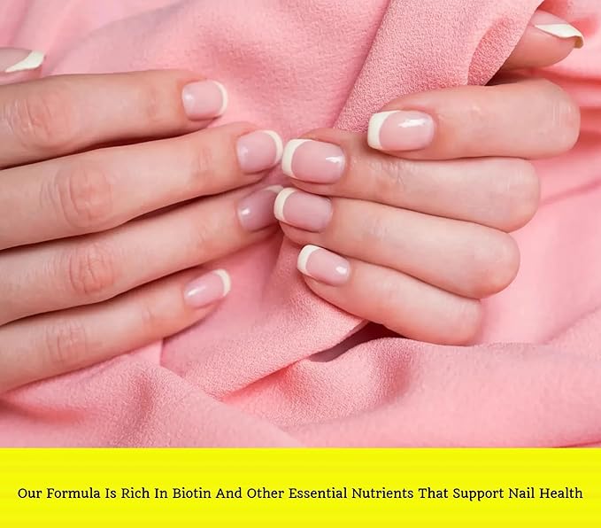 Adult Hair, Skin & Nails Gummies - Biotin 5000 mcg - for Faster & Healthier Hair Growth, Stronger Nails, Healthier Skin – for Women & Men - Extra Strength, 60 Vegan Gummies