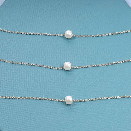 Boho Layered Pearl Necklace Choker Gold Pearl Pendant