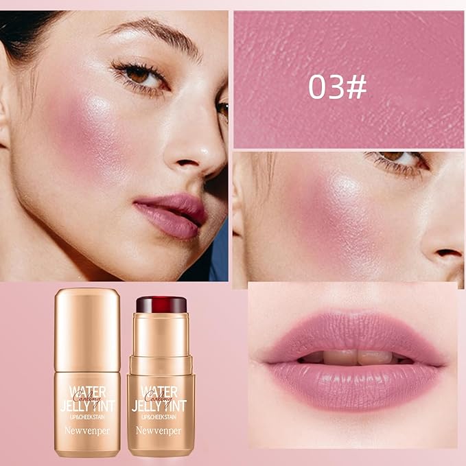2PCS Jelly Blush Stick, Multi-Purpose Lip & Cheek