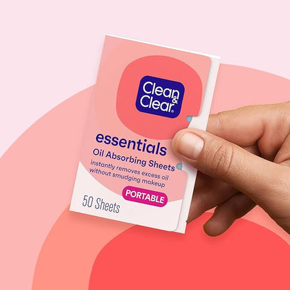 Clean & Clear Oil Absorbing Facial Sheets, Portable