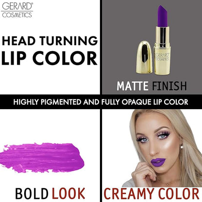 Gerard Cosmetics Lipstick Grape Soda | Purple Lipstick with Comfort Matte Finish | Highly Pigmented, Smooth Formula with Hydrating Ingredients | Cruelty & Made in USA