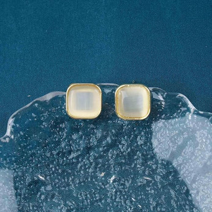 Vintage Square Opal Earrings Opal Square