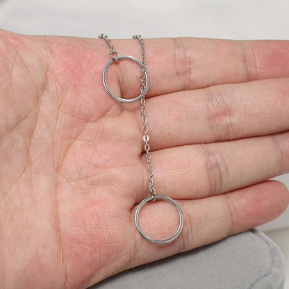 Creative Y-shaped Necklace Hollow Ring Necklace Chain Jewelry