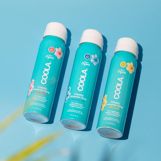 COOLA Organic Sunscreen SPF 50 Sunblock Spray, Dermatologist Tested Skin Care for Daily Protection, Vegan and Gluten Free, Fragrance Free, 2 Fl Oz