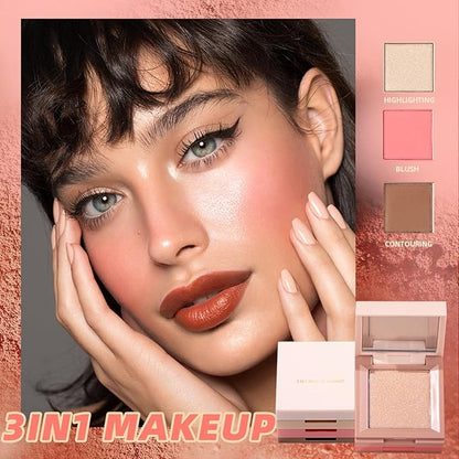 3 in 1 Contour Highlighter Blush Makeup Palette