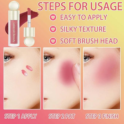 Liquid Blush,Natural Soft Cream Face Blush Matte Cheek Blush Stick(5#)