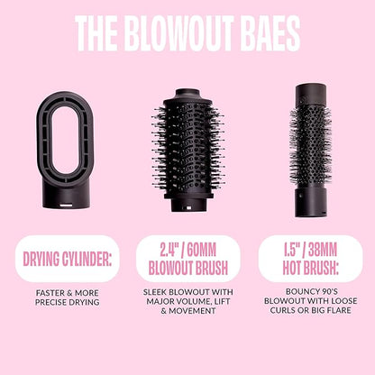 FoxyBae 3-in-1 Ceramic Interchangeable Hair Tools - Blowout [Black Rose-Gold]