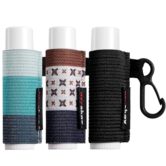 HEYSKAY Lip Balm Holder Sleeves Keychain blue