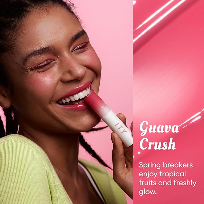 ITY Lip Gloss, Lip Plumper with Hyaluronic Acid, Lip Stain Moisturizing, Coconut Flavored Lipstick, Jelly Texture, 0.09 oz, 02 Guava Crush