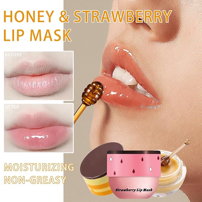 2PCS Bee Lip Balm Honey Pot, Exfoliate