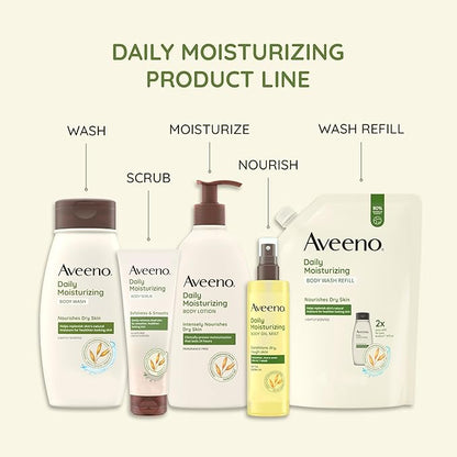 Aveeno Daily Moisturizing Body Oil, Body Mist for Dry Skin with Oat Oil and Jojoba Oil, Nourishing Body Spray with a Hypoallergenic Formula, 6.7 FL OZ