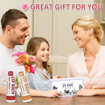 32 Pack Lip Balm, Natural Lip